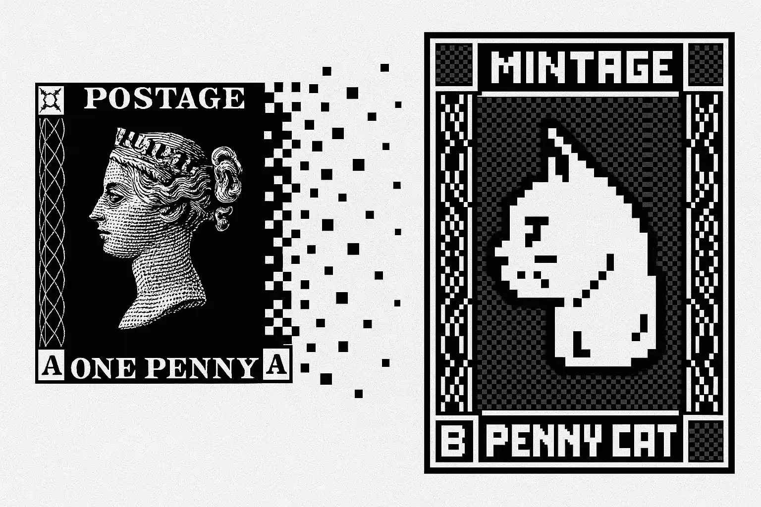 Penny Black Stamp and PennyBlackCat